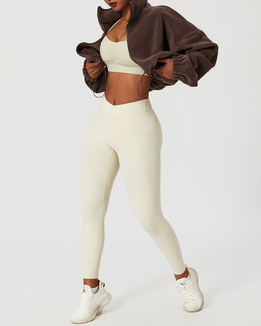 Ellie Crop Pullover - Brown
