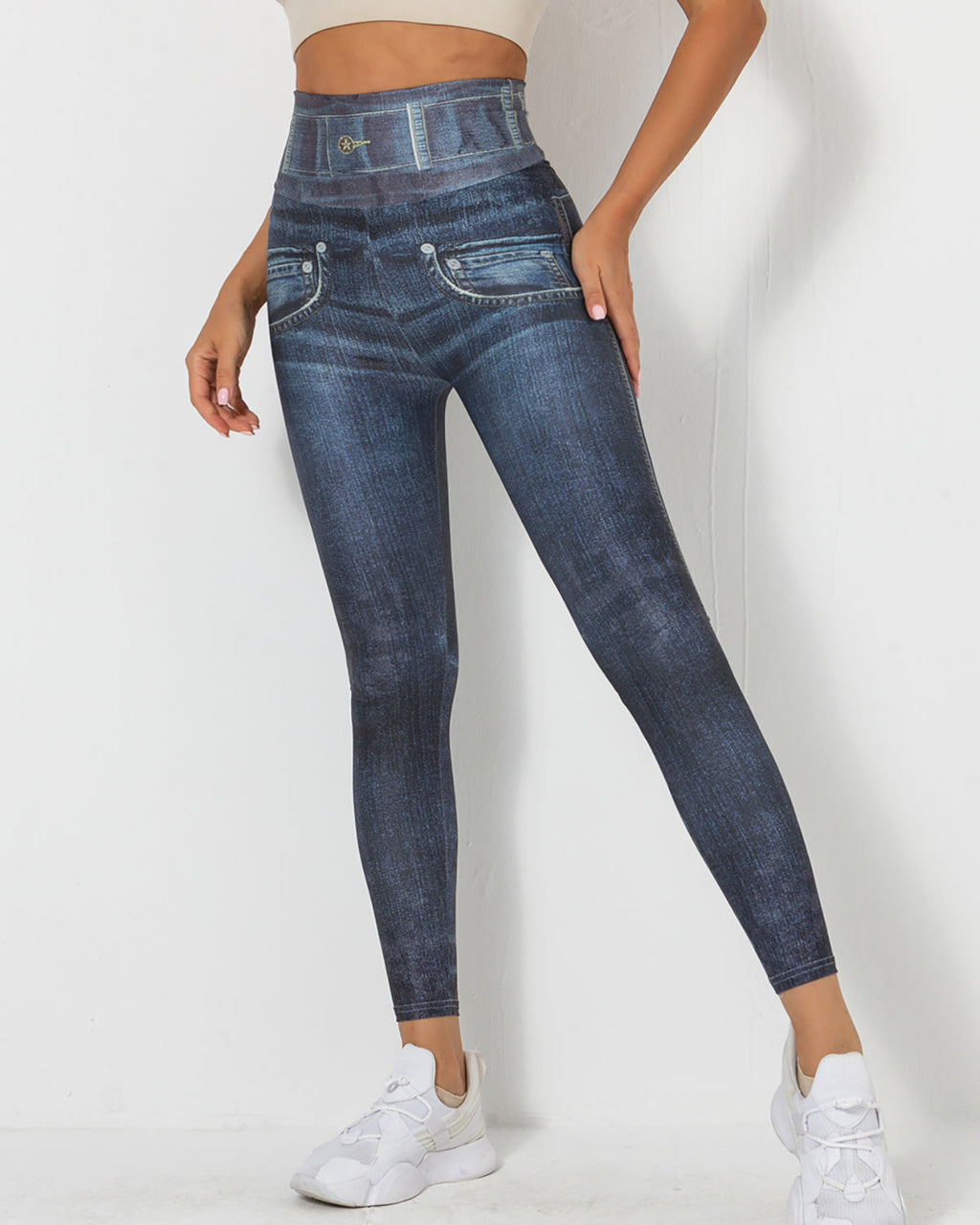 Normani Denim Scrunch Leggings