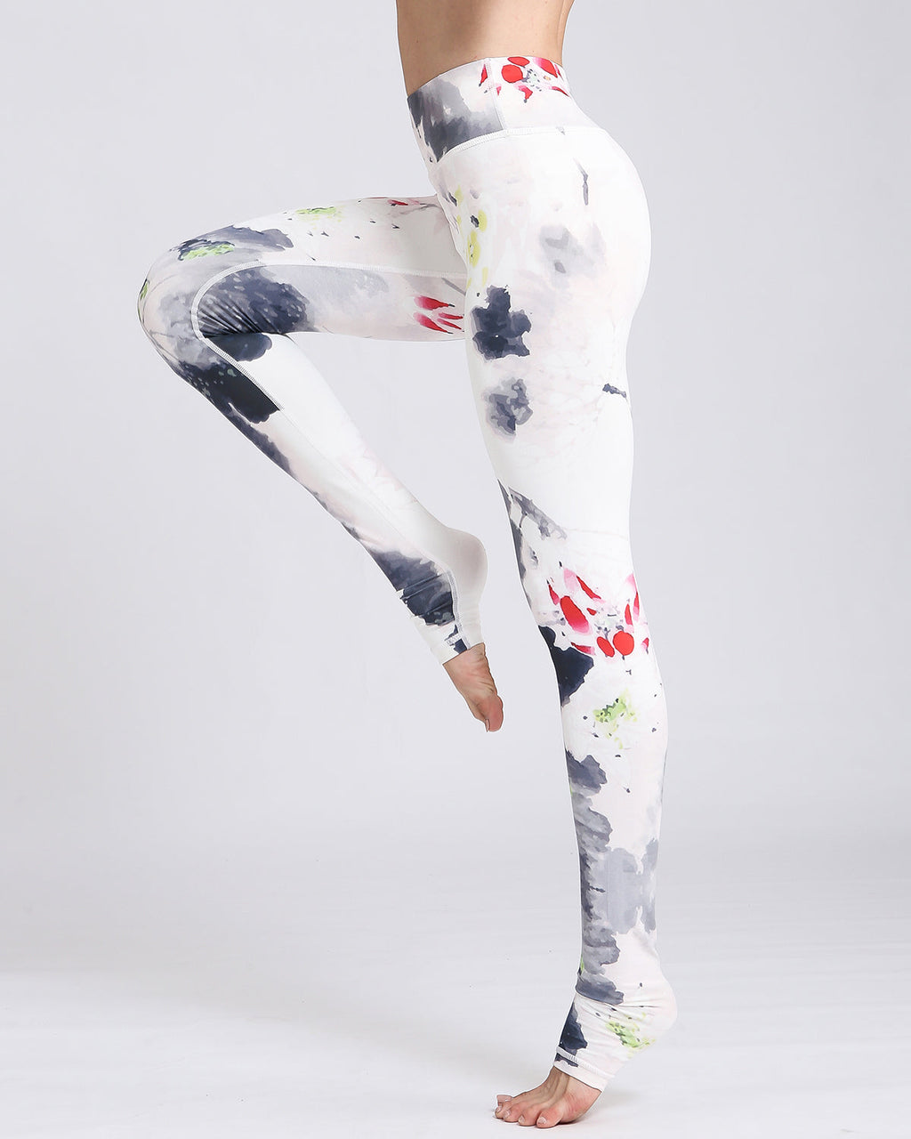 Plum Blossom Watercolor Leggings